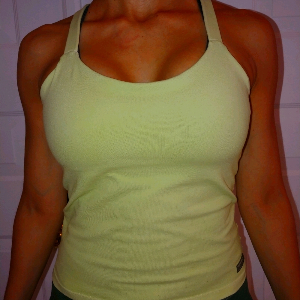 Light green planet body workout top